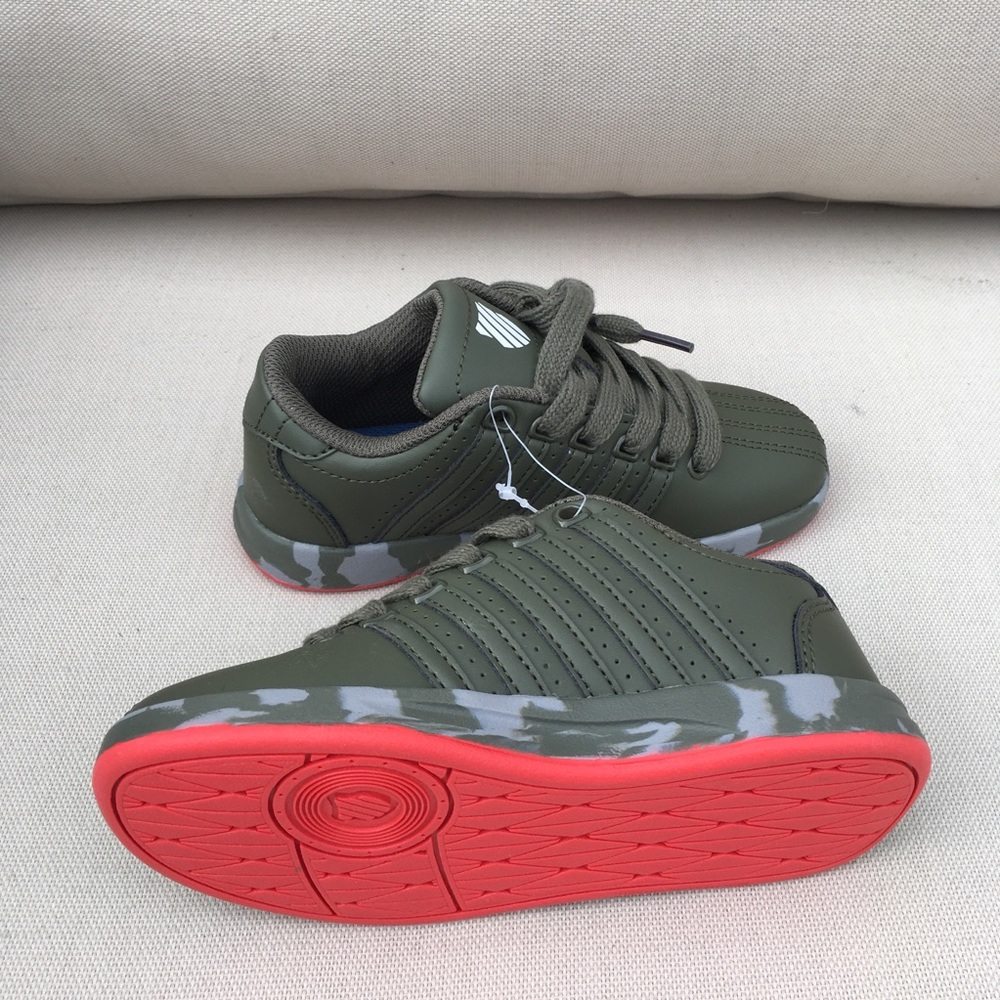 NWOB! K-SWISS Sneakers In Army Green and Red Soles - Picture 3 of 8